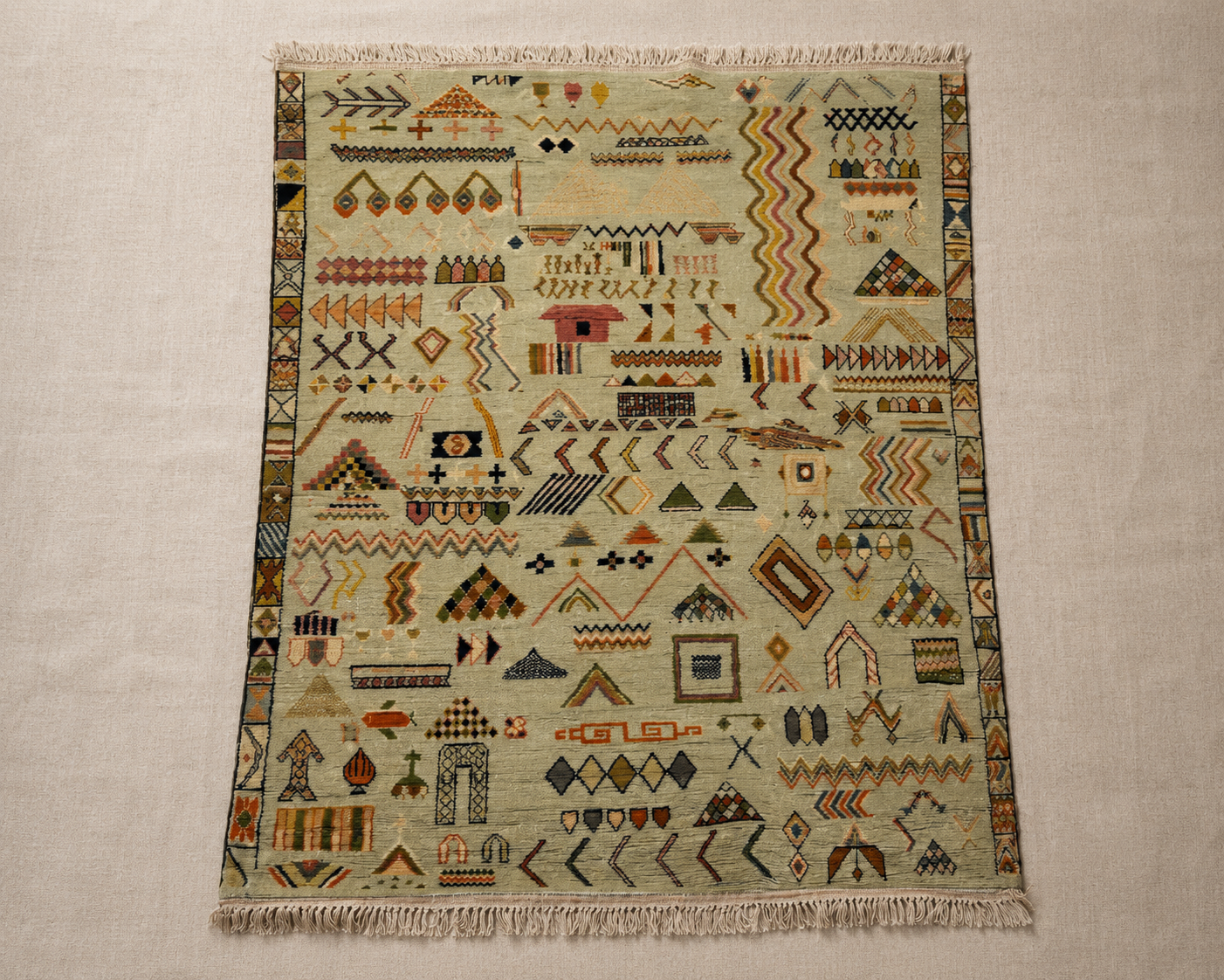 Middle Atlas Amazigh Encyclopaedia Carpet. Middle Atlas, c. 1965–1980. 220 × 290 cm.